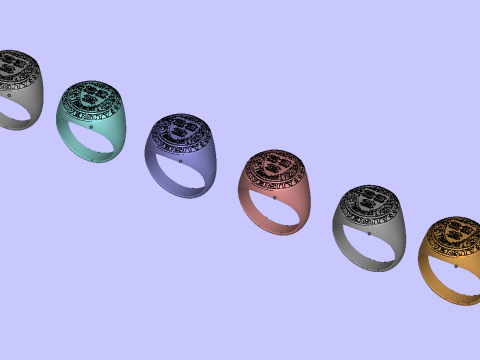 Harvard university ring 3D प्रिंट मॉडल