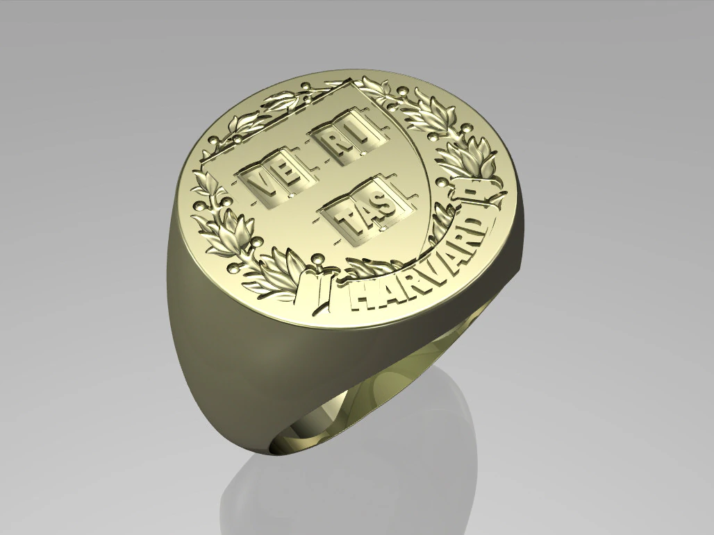 Harvard university ladies ring 3D Print Model .c4d .max .obj .3ds .fbx .stl .blend