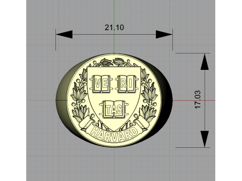 Harvard university ladies ring 3D Baskı Modeli