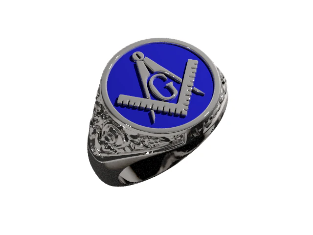 Free masons ring 3D Print Model .c4d .max .obj .3ds .fbx .stl .blend