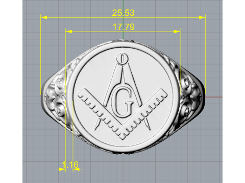 Free masons ring 3D Baskı Modeli