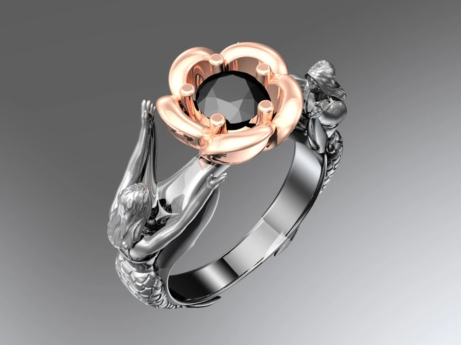 Fantasy ring 3D Print Model .c4d .max .obj .3ds .fbx .stl .blend 