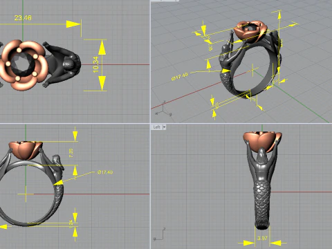 Fantasy ring 3D Print Model
