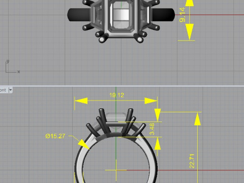 Engagement ring 3D Print Model