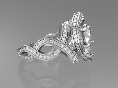 Lotus engagement ring Modelo de Impressão 3D