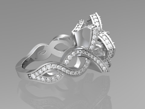 Lotus engagement ring Modelo de Impressão 3D
