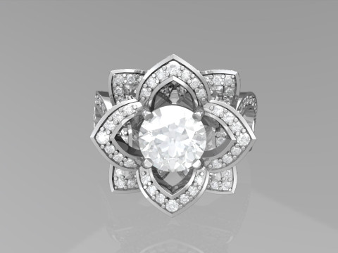 Lotus engagement ring Modelo de Impressão 3D