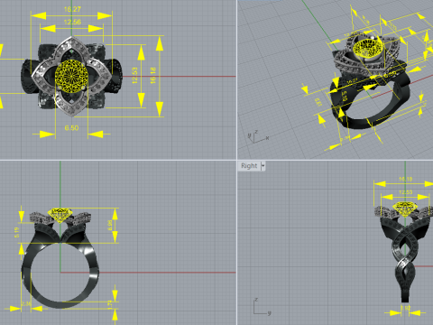 Lotus engagement ring Modelo de Impressão 3D