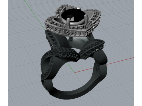 Lotus engagement ring Modelo de Impressão 3D