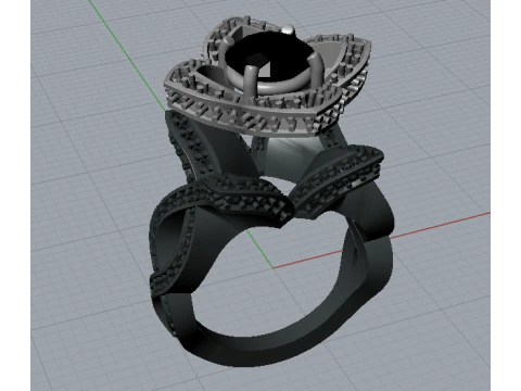 Lotus engagement ring 3D Print Model