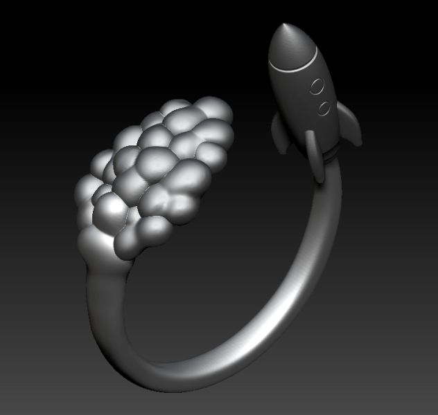 Rocket ring Model Cetak 3D .c4d .max .obj .3ds .fbx .stl .blend
