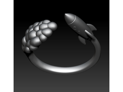 Rocket ring Model Cetak 3D