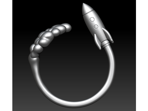 Rocket ring Model Cetak 3D