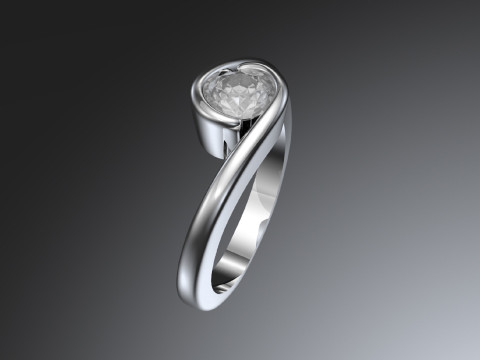 Solitaire engagement ring 3D Baskı Modeli