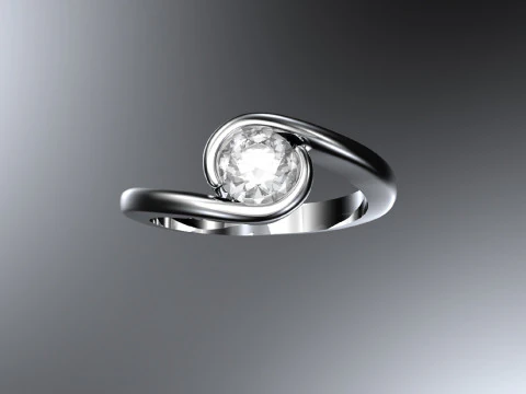 Solitaire engagement ring 3D Print Model