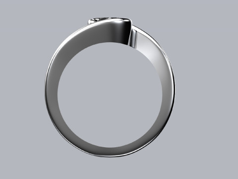 Solitaire engagement ring Model Cetak 3D