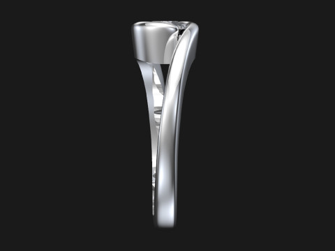 Solitaire engagement ring Model Cetak 3D