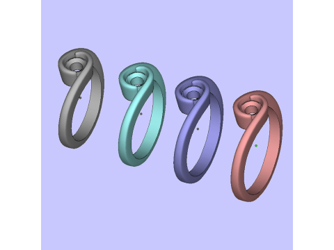 Solitaire engagement ring Model Cetak 3D