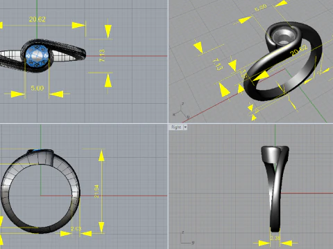 Solitaire engagement ring 3D Print Model