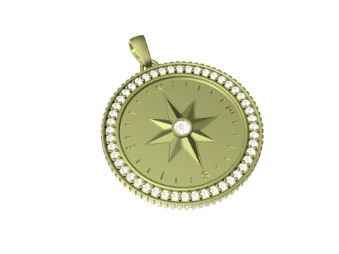 Compass pendant 3D Print Model