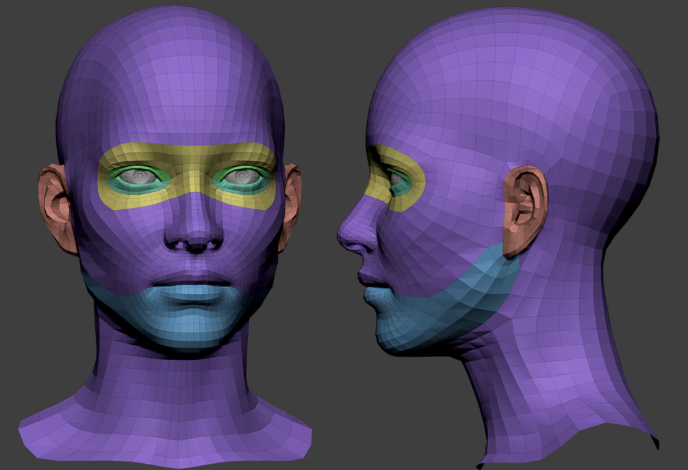 head basemesh female 3D Model .c4d .max .obj .3ds .fbx .stl .blend 