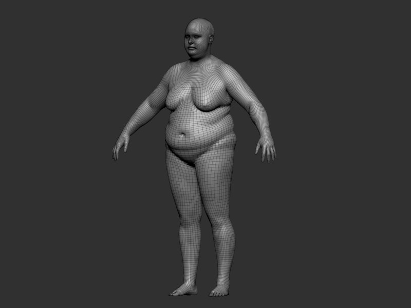 Fat Woman 3D मॉडल .c4d .max .obj .3ds .fbx .stl .blend 
