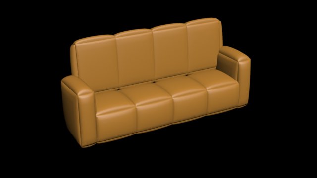 brown sofa 3D 모델 .c4d .max .obj .3ds .fbx .stl .blend 