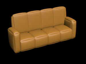 коричневый диван 3D Модель