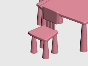 chairs and tables for children Model 3D