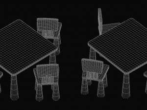 chairs and tables for children Model 3D
