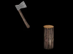 hacha de baja poli Modelo 3D