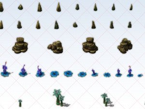 70 Different Fantasy Mountain Rock Tree Flower Collection CG Textures