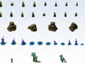 70 Different Fantasy Mountain Rock Tree Flower Collection CG Textures