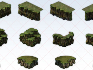 70 Different Fantasy Mountain Rock Tree Flower Collection CG Textures