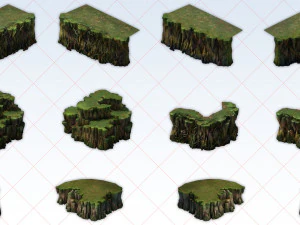 70 Different Fantasy Mountain Rock Tree Flower Collection CG Textures