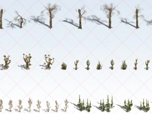 245 Transparent Tree Plant Flower Grass 2D Game Asset CG Textures