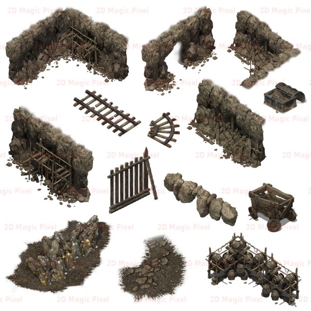 25d village landscape environment game assets Tekstur CG .c4d .max .obj .3ds .fbx .stl .blend 