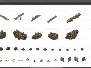25d village landscape environment game assets Tekstur CG