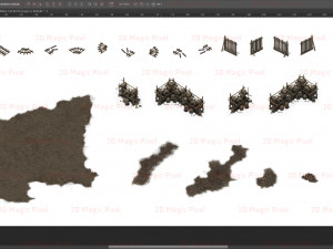 25d village landscape environment game assets Tekstur CG