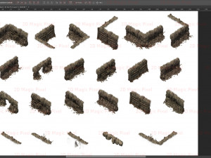 25d village landscape environment game assets Tekstur CG