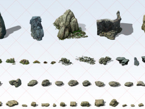91 Transparent Mountain Rock Stone Cliff 2D Game Asset CG Textures