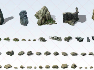 91 Transparent Mountain Rock Stone Cliff 2D Game Asset CG Textures
