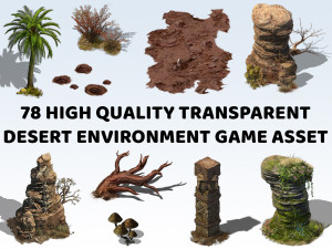 78 Transparent Desert Environment Construction Kit Game Asset CG Texturen