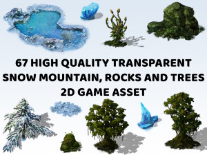 67 Transparent Snow Ice Mountain Rock Tree Game Assets CG टेक्स्चर्स