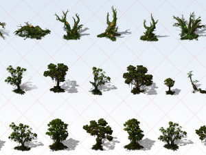 67 Transparent Snow Ice Mountain Rock Tree Game Assets CG Textures