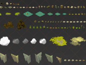 230 Transparent Cartoon City Village Environment Construction Kit Game Asset CG Textures