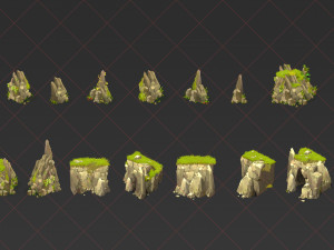 230 Transparent Cartoon City Village Environment Construction Kit Game Asset CG Dokuları