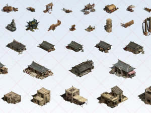 76 House Home Building City Village Construction 2D Game Asset CG Texturen