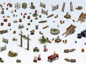 137 Transparent City Town Village Interior Exterior Environment 2D Game Asset CG Textures
