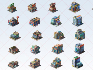 60 Transparent Fantasy Building 2D Game Asset Part 01 Texturas CG